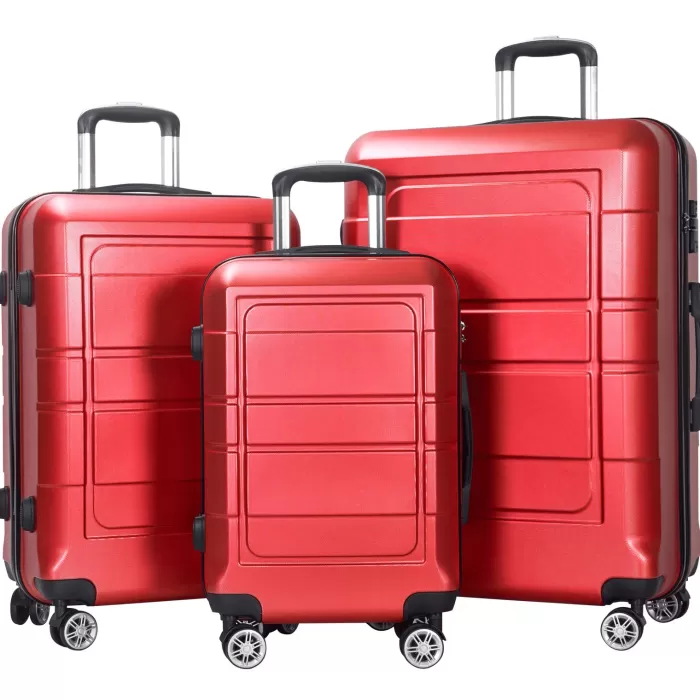 Silk & Salt AEDILYS 3 Piece Suitcase LuggaSet - Red