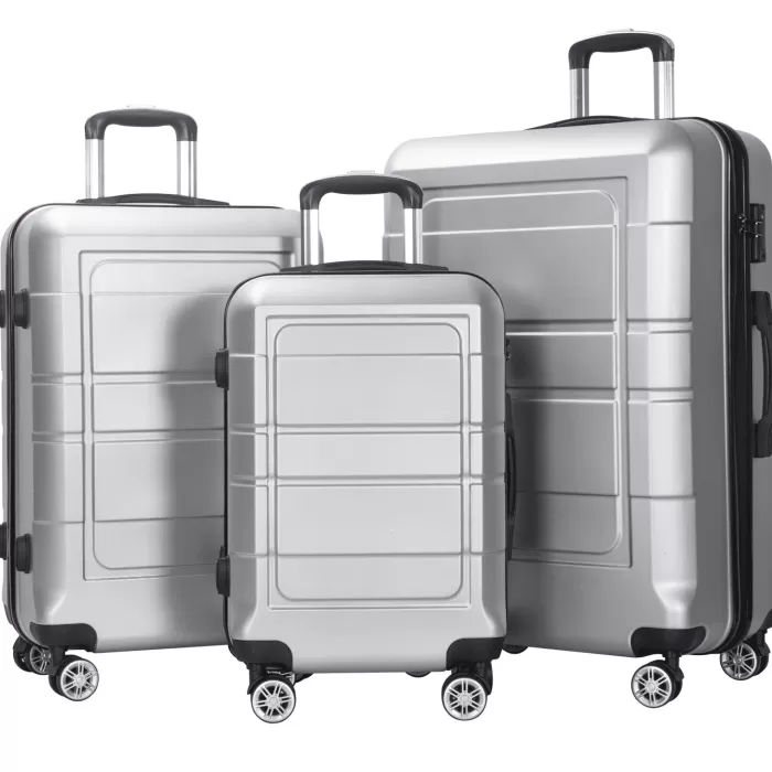 Silk & Salt AEDILYS 3 Piece Suitcase LuggaSet - Silver