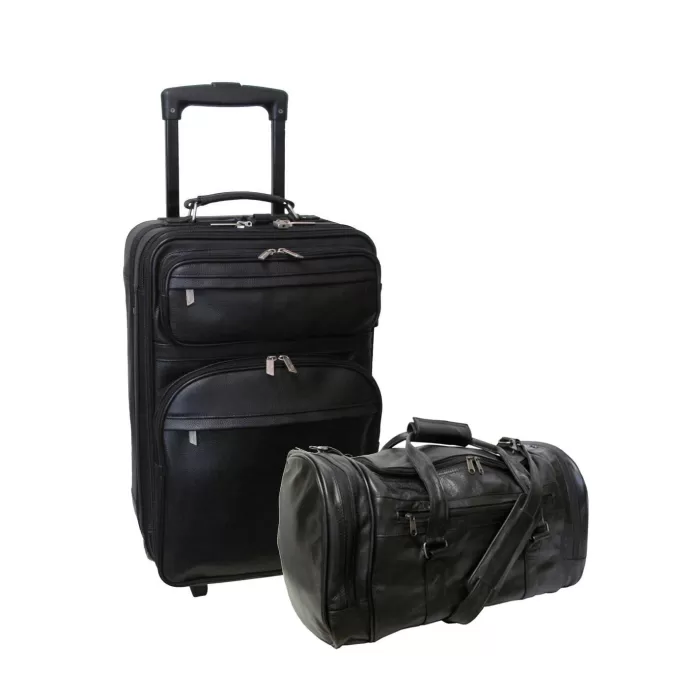 Silk & Salt Amerileather Black Leather Two Piece LuggaSet