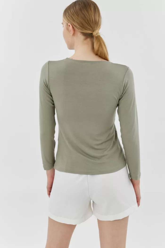 Silk & Salt aria long sleeve tee - olive