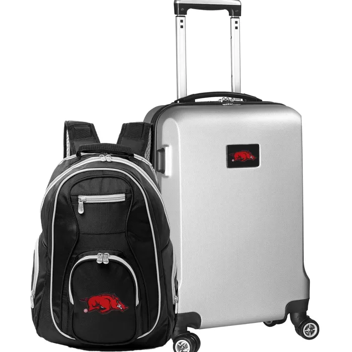 Silk & Salt Arkansas backs Deluxe 2-Piece Backpack and Carry-On Set - Silver