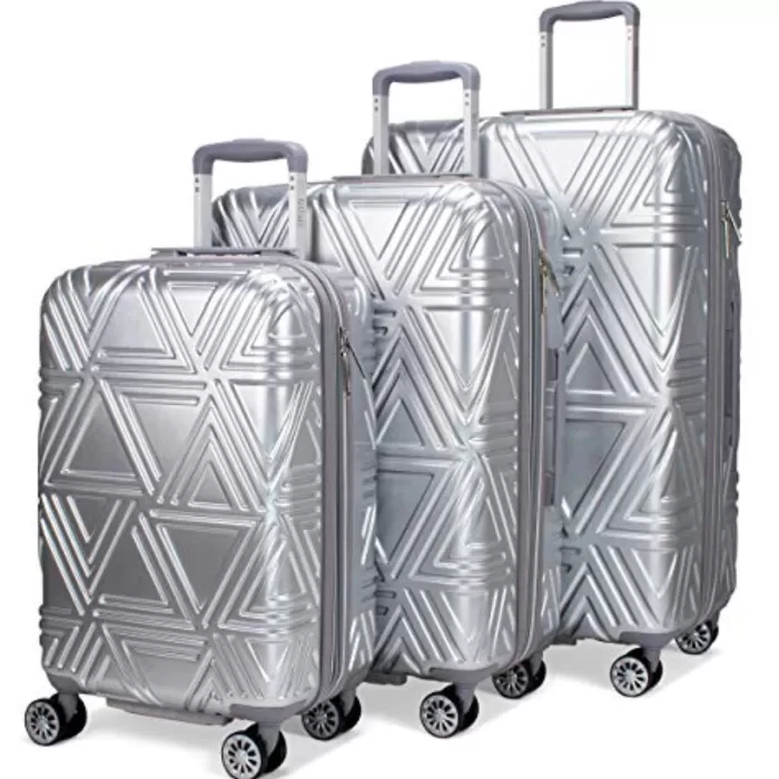 Silk & Salt BADGLEY MISCHKA Contour 3 Piece Expandable Spinner LuggaSet (Silver)