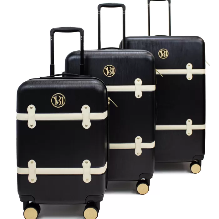 Silk & Salt BADGLEY MISCHKA Grace 3 Piece Expandable Retro LuggaSet (Black)