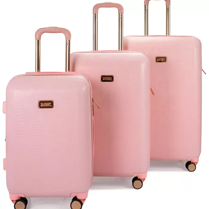 Silk & Salt BADGLEY MISCHKA Snakeskin 3 Piece Expandable LuggaSet (Pink)