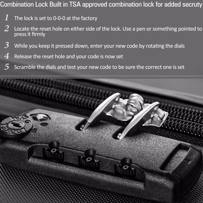 Silk & Salt Black 3Pcs LuggaSet Hardside Spinner Suitcase with TSA Lock 3 Size 20 24' 28 Travel Bag