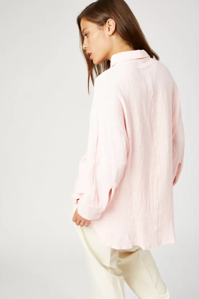 Silk & Salt button down oversized tetra shirt - powder pink