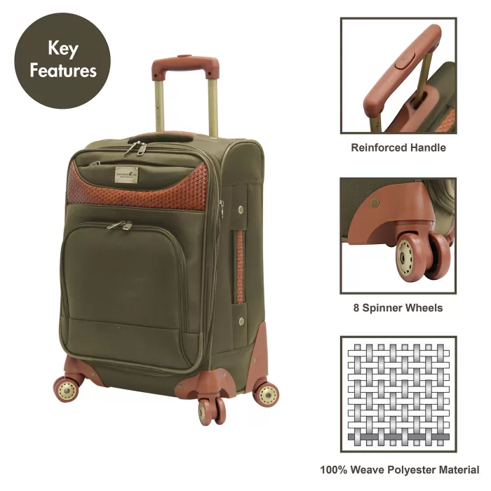 Silk & Salt Caribbean Joe 20'' Carry-On Spinner LuggaOLIVE GREEN 20