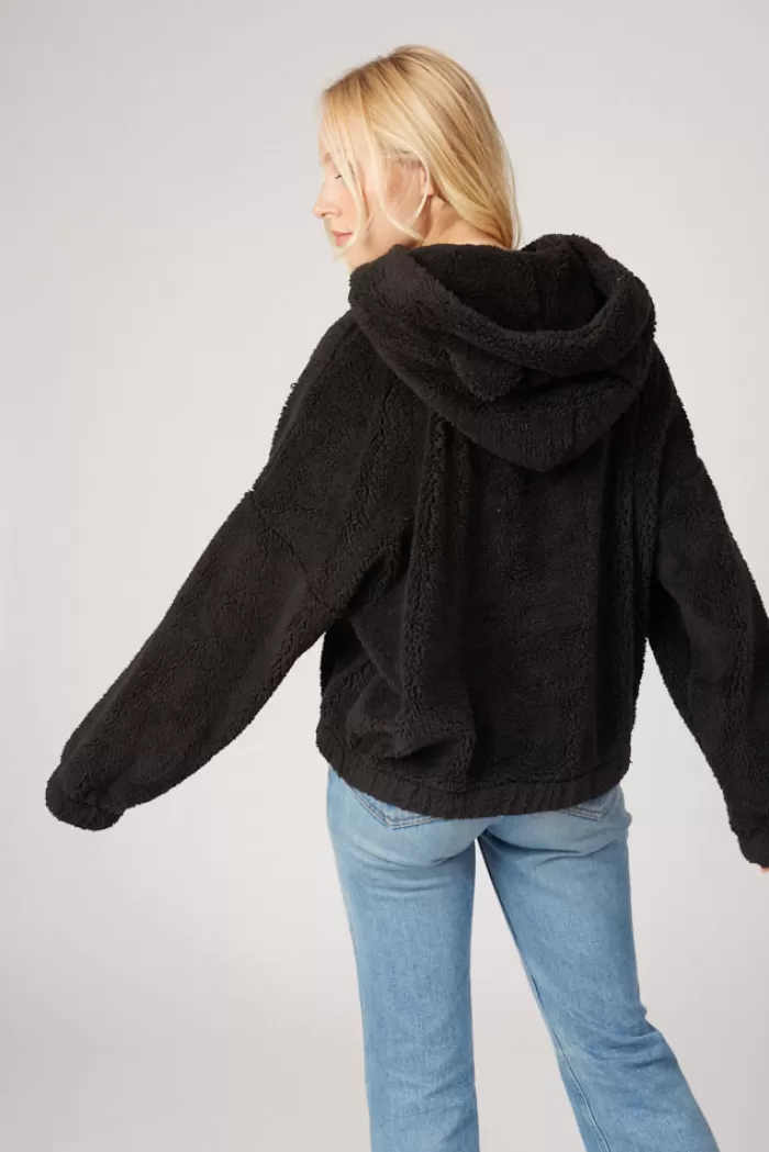 Silk & Salt comfy ears fluffy hoodie - black