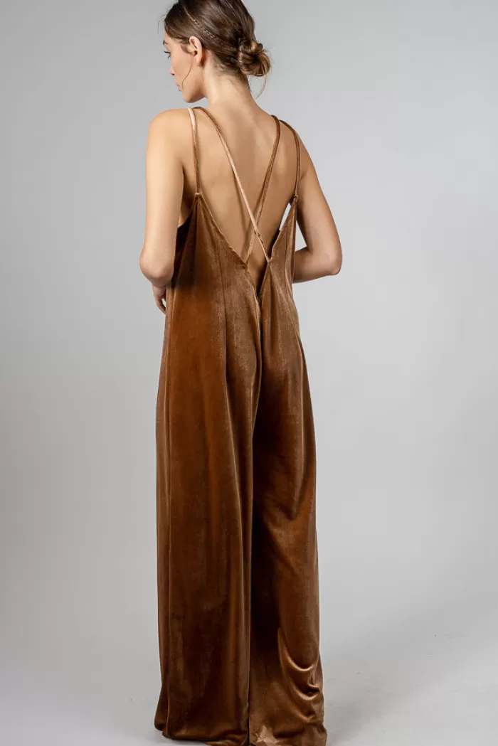 Silk & Salt dangerously in love jumpsuit - brown velvet