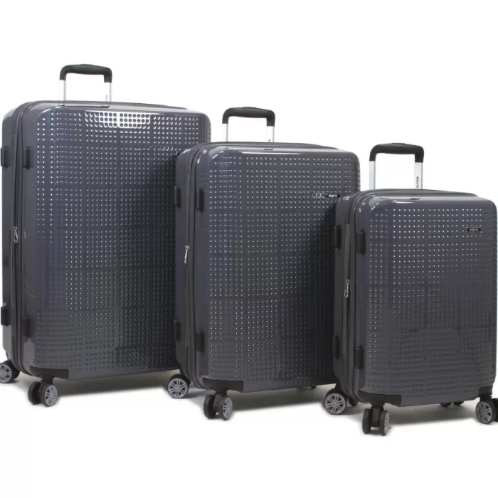 Silk & Salt Dejuno Speck Hardside 3-Piece Expandable Spinner LuggaSet - Dark Grey