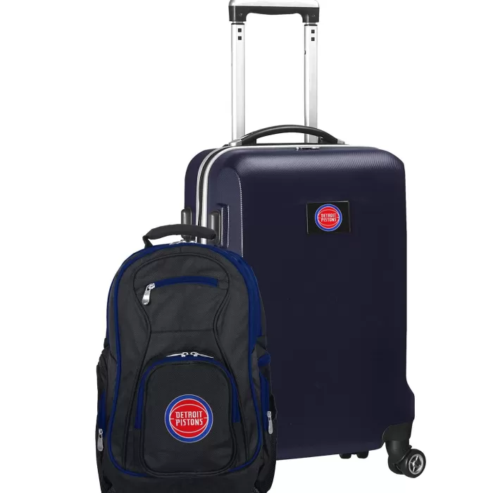 Silk & Salt Detroit Pistons Deluxe 2-Piece Backpack and Carry-On Set - Navy