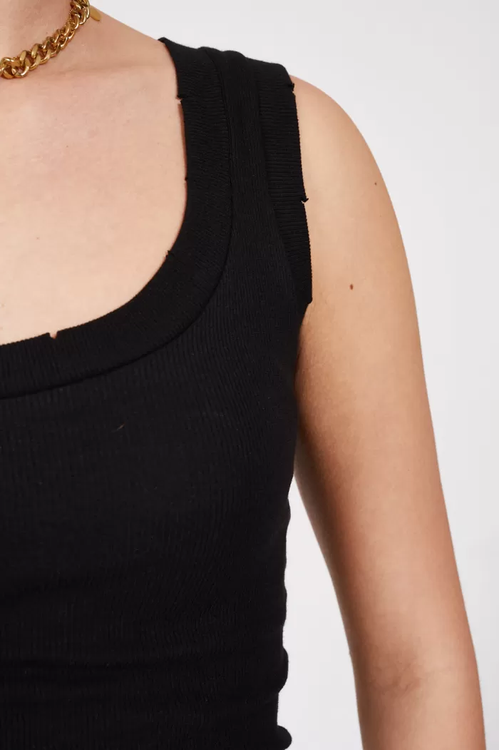 Silk & Salt elevated  top - black rib