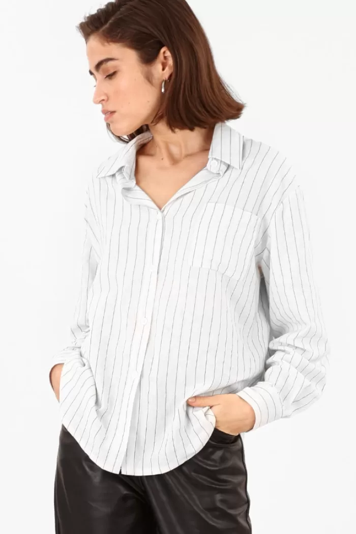 Silk & Salt emily striped shirt - white