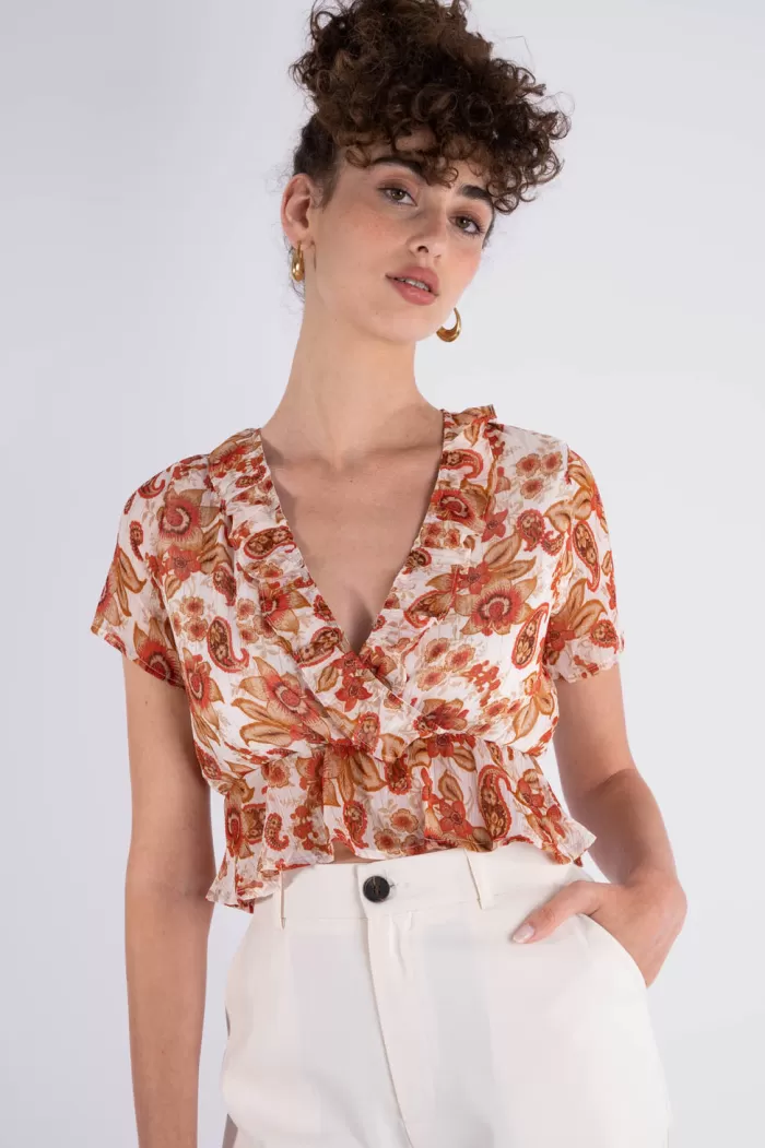 Silk & Salt frill  - white floral