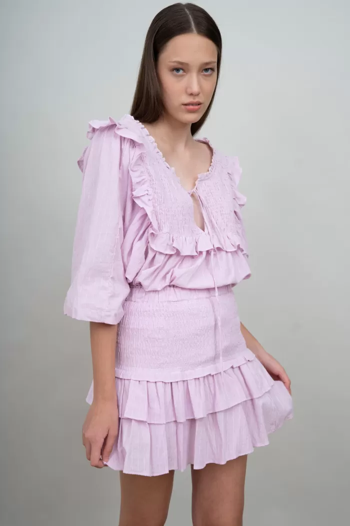 Silk & Salt frills ampthrills skirt - pink lavender