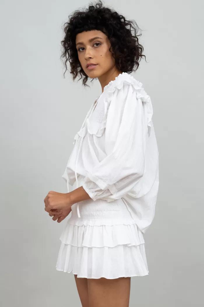 Silk & Salt frills ampthrills skirt - white