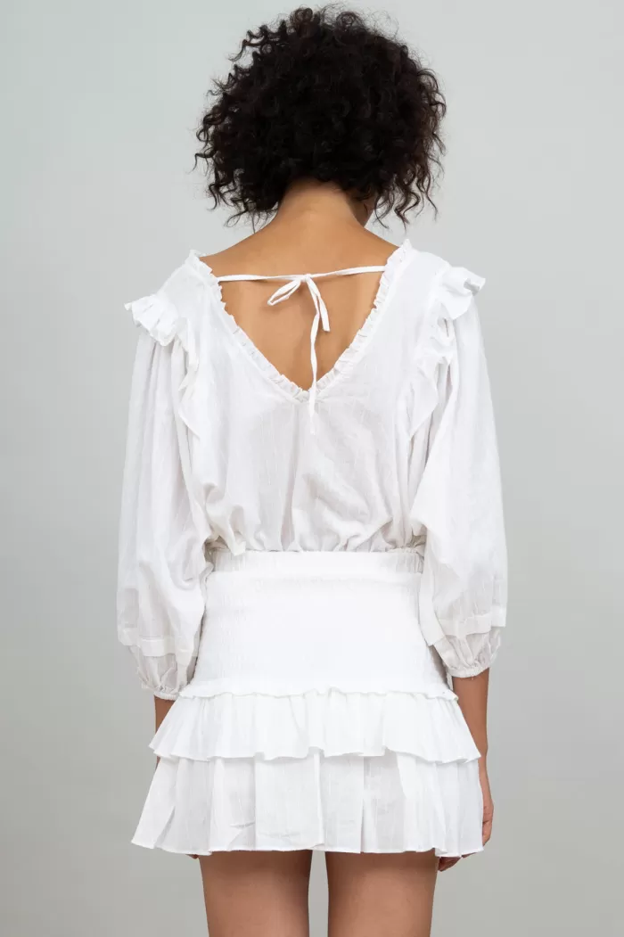 Silk & Salt frills ampthrills skirt - white