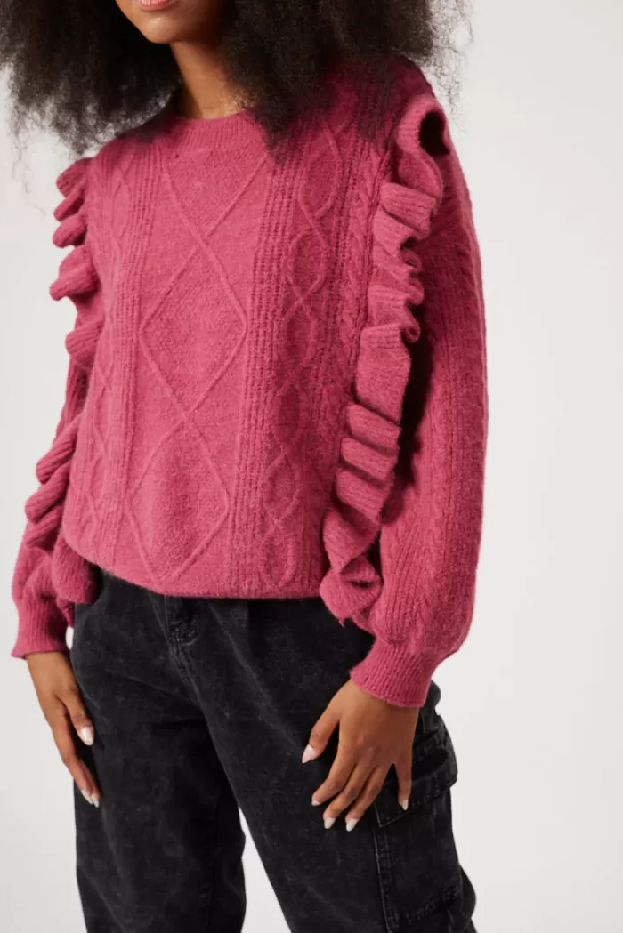 Silk & Salt gather me close sweater - fuschia