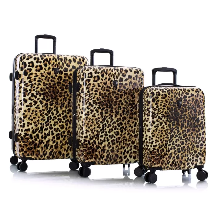 Silk & Salt Heys America Brown Leopard 3-Piece Hardside Spinner LuggaSet