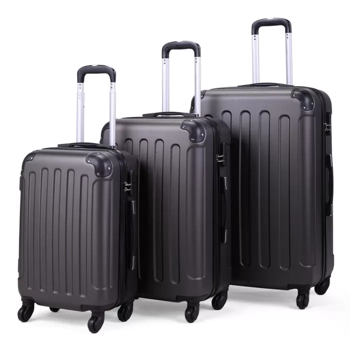 Silk & Salt Hommoo Expandable Hardside Luggawith TSA Lock 3-Piece Set (20 /24 /28) Gray