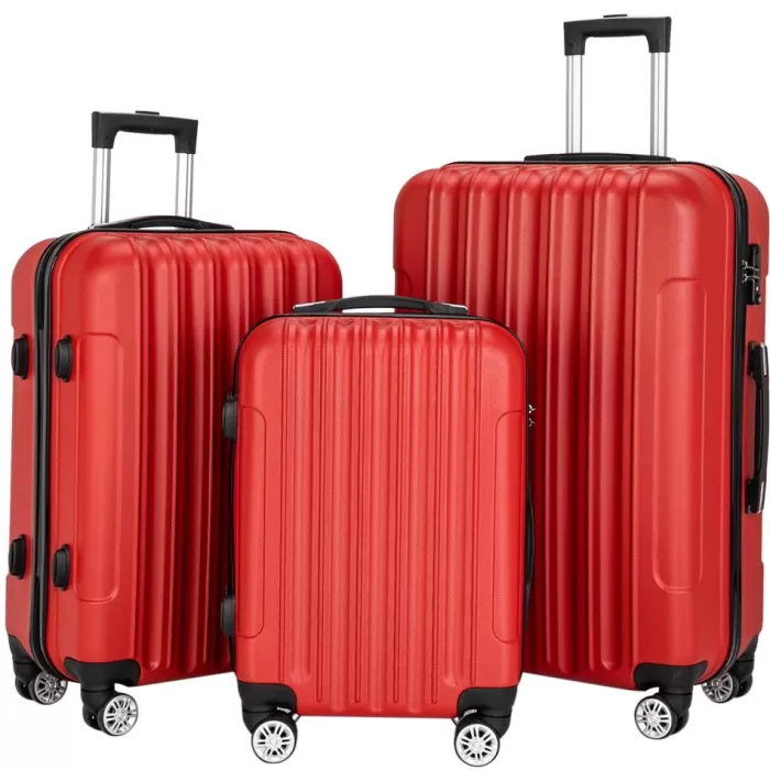 Silk & Salt 3-in-1 Multifunctional LarCapacity Traveling StoraSuitcase LuggaSet Red