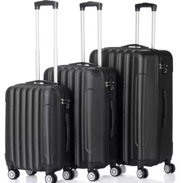 Silk & Salt 3-in-1 Multifunctional LarCapacity Traveling StoraSuitcase LuggaSet(Black)