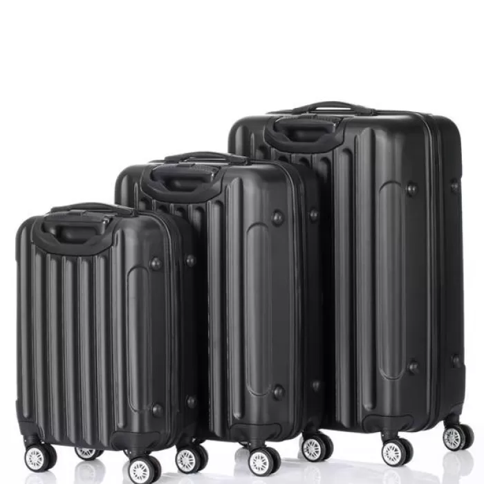 Silk & Salt 3-in-1 Multifunctional LarCapacity Traveling StoraSuitcase LuggaSet(Black)