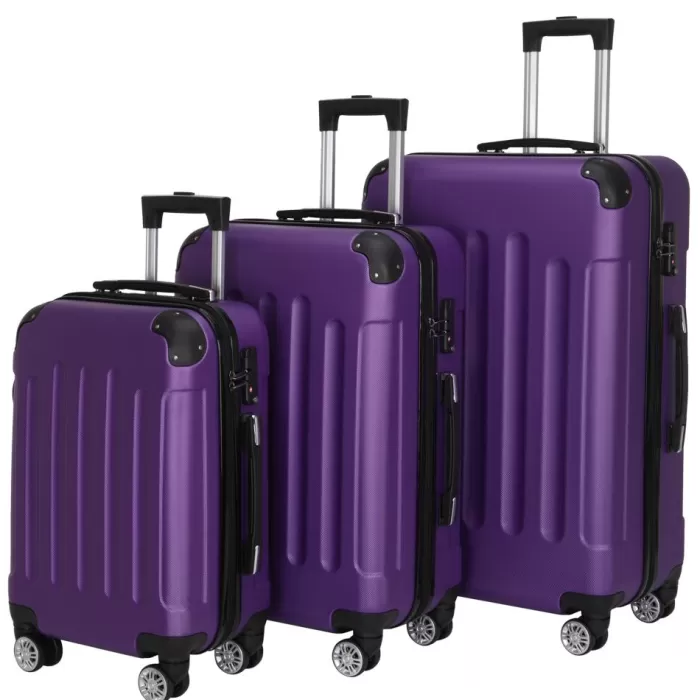 Silk & Salt 3-in-1 Multifunctional LuggaSet LarCapacity Traveling Suitcase Purple