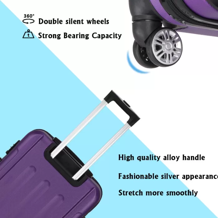 Silk & Salt 3-in-1 Multifunctional LuggaSet LarCapacity Traveling Suitcase Purple