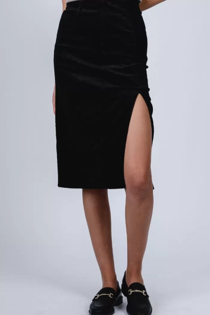 Silk & Salt jasmine midi skirt - black