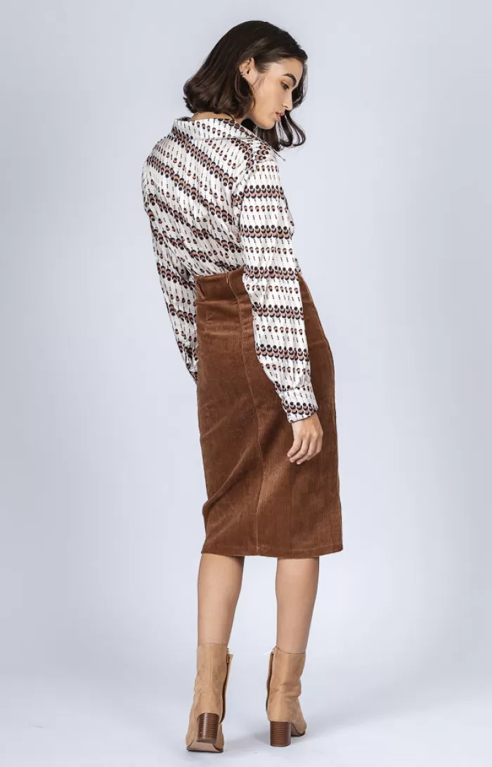 Silk & Salt jasmine midi skirt - brown