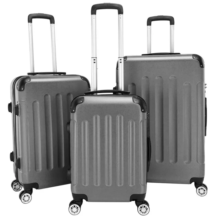 Silk & Salt Kepooman 2-Wheel LuggaValue Set Hardside Dark Gray 3 Piece (20/24/28)