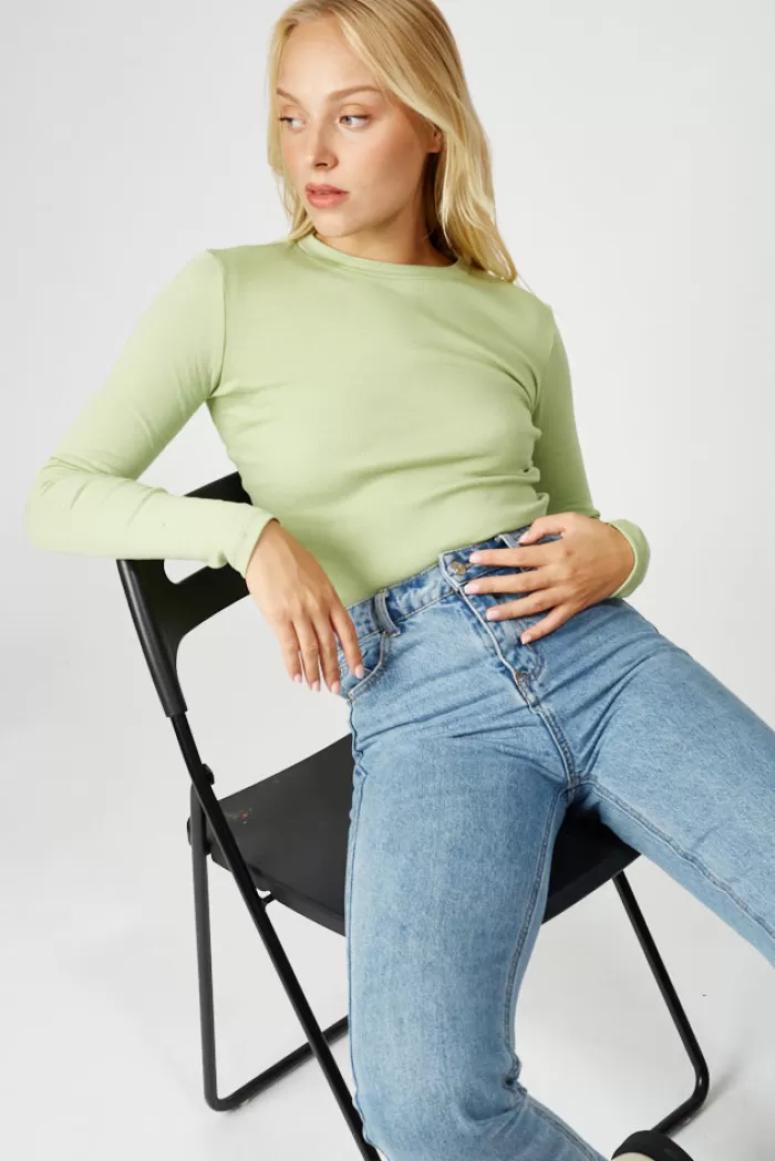 Silk & Salt mini turtle neck tee  - pistachio