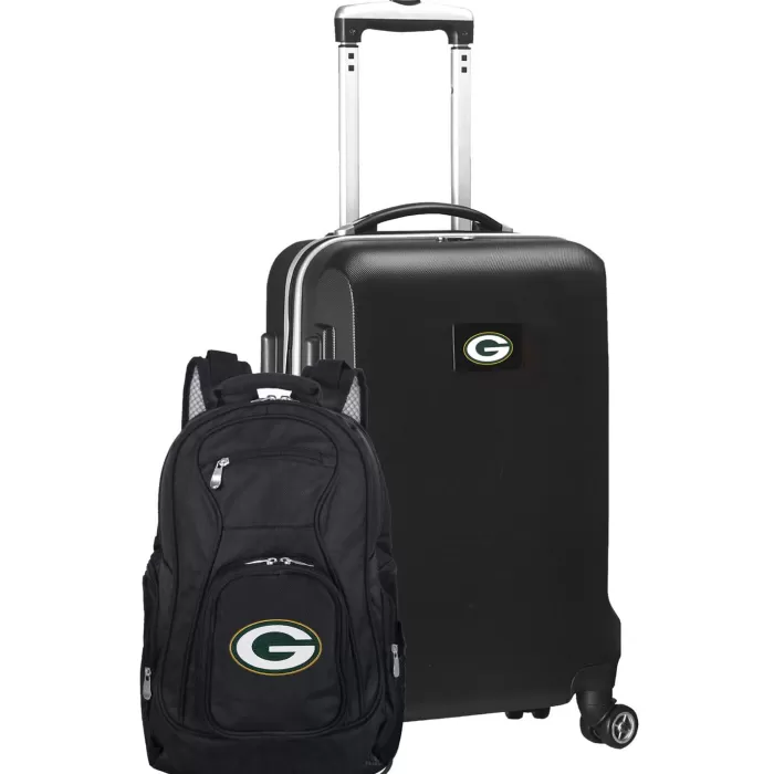 Silk & Salt MOJO Black Green Bay Packers 2-Piece Backpack ampCarry-On Set