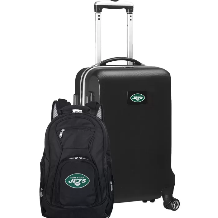 Silk & Salt MOJO Black York Jets 2-Piece Backpack ampCarry-On Set