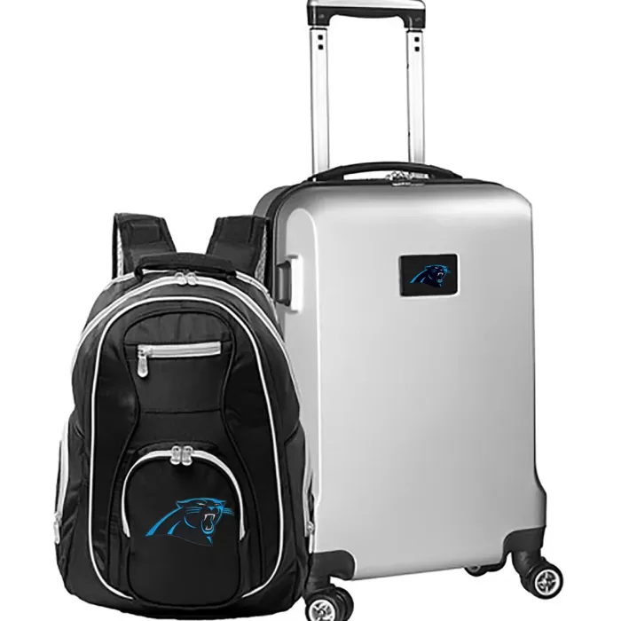 Silk & Salt MOJO Silver Carolina Panthers 2-Piece Backpack ampCarry-On Set