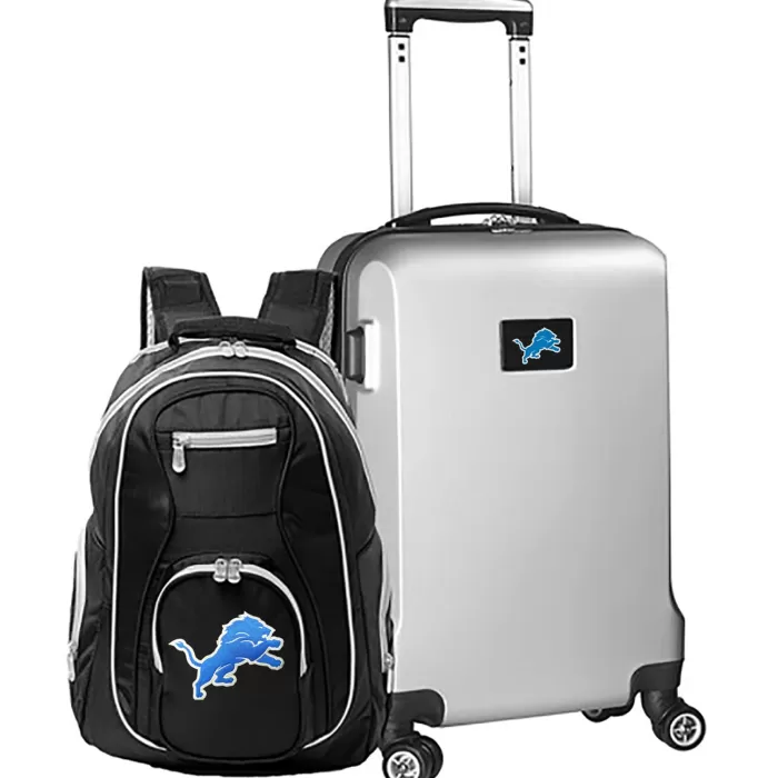 Silk & Salt MOJO Silver Detroit Lions 2-Piece Backpack ampCarry-On Set