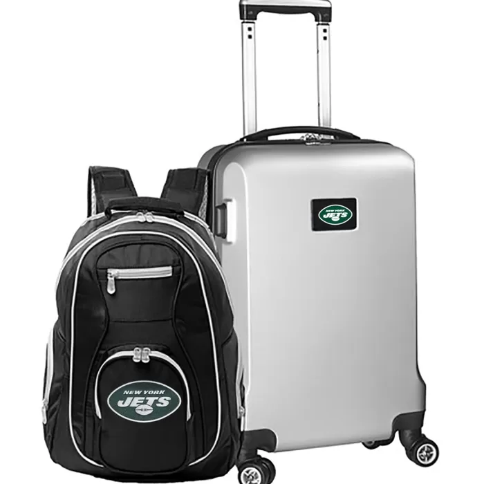 Silk & Salt MOJO Silver York Jets 2-Piece Backpack ampCarry-On Set