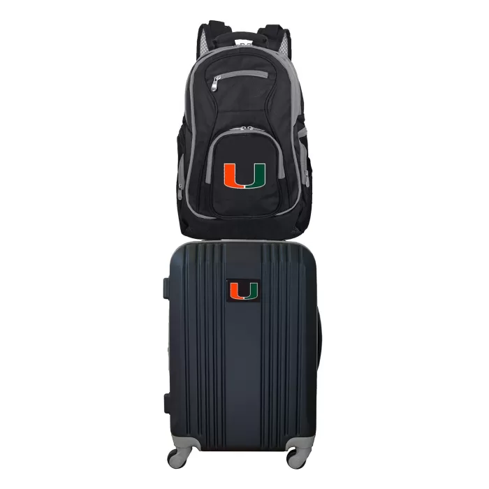 Silk & Salt NCAA Miami Hurricanes 2-Piece Luggaand Backpack Set