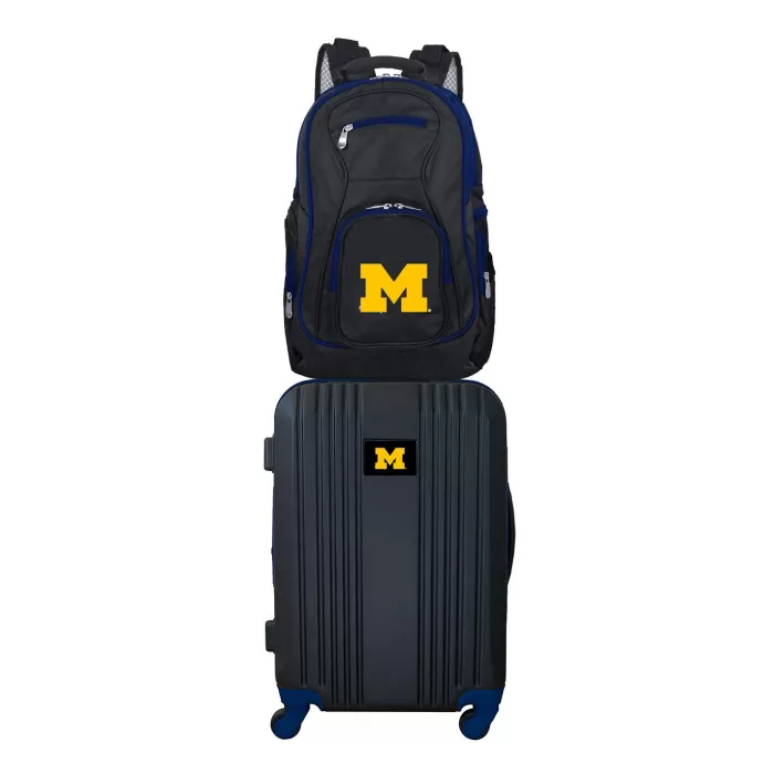 Silk & Salt NCAA Michigan Wolverines 2-Piece Luggaand Backpack Set