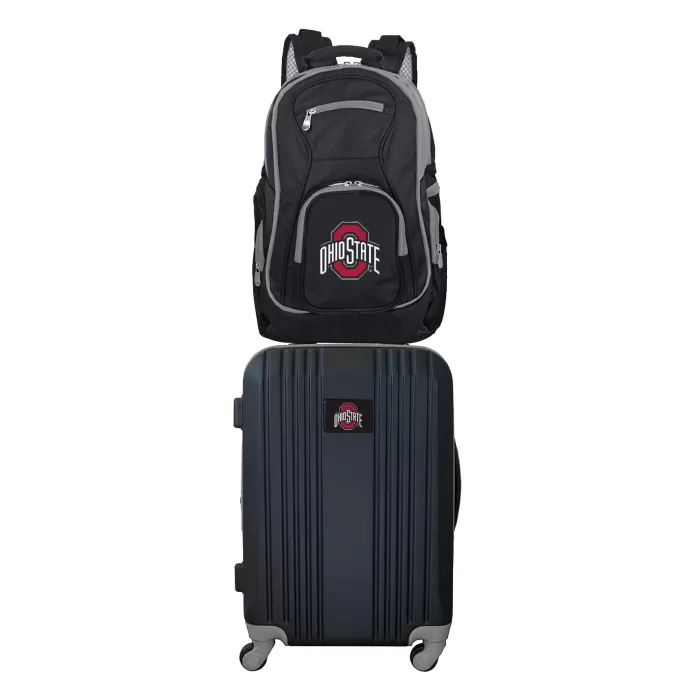 Silk & Salt NCAA Ohio State University Buckeyes 2-Piece Luggaand Backpack Set