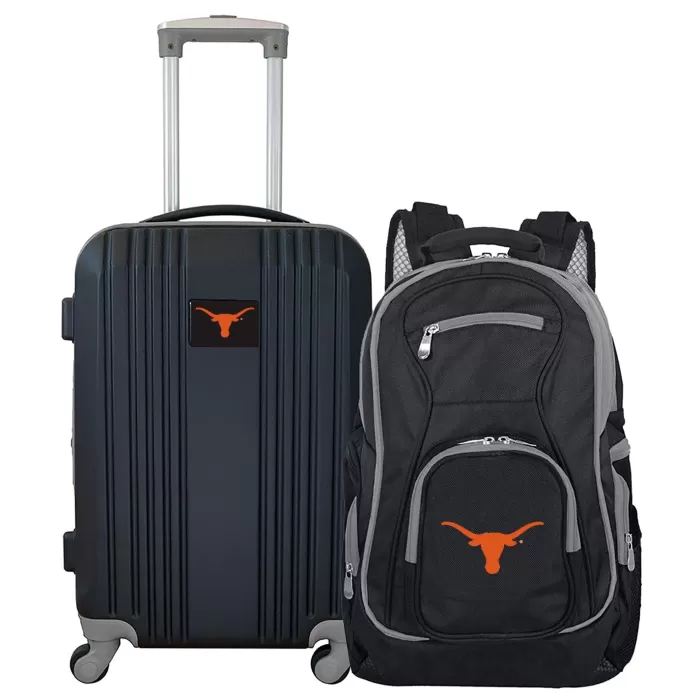 Silk & Salt NCAA Texas Longhorns 2-Piece Luggaand Backpack Set