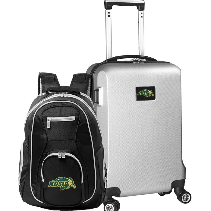 Silk & Salt NDSU Bison Deluxe 2-Piece Backpack and Carry-On Set - Silver