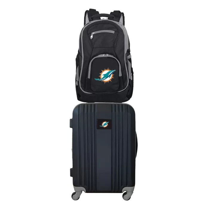 Silk & Salt NFL Miami Dolphins 2-Piece Luggaand Backpack Set