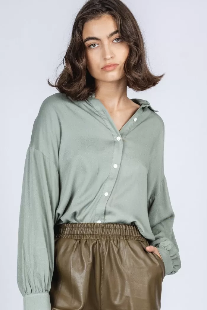 Silk & Salt olivia tailored shirt - light green