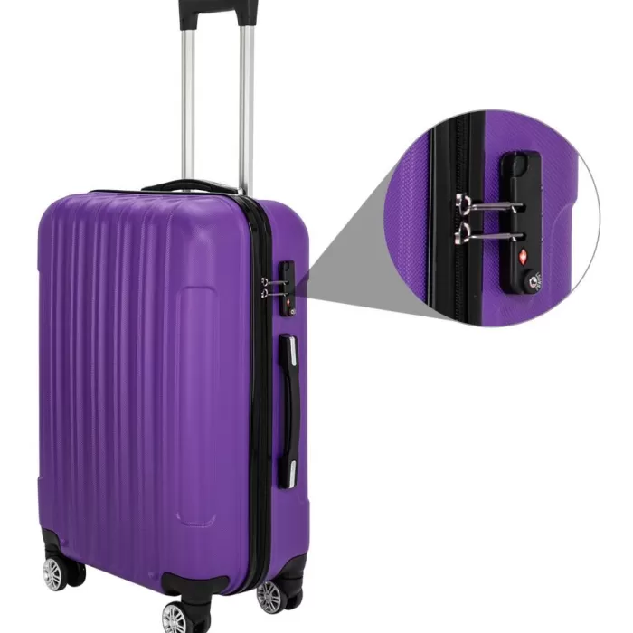 Silk & Salt OTVIAP 3-in-1 Multifunctional LarCapacity Traveling StoraSuitcase LuggaSet Purple