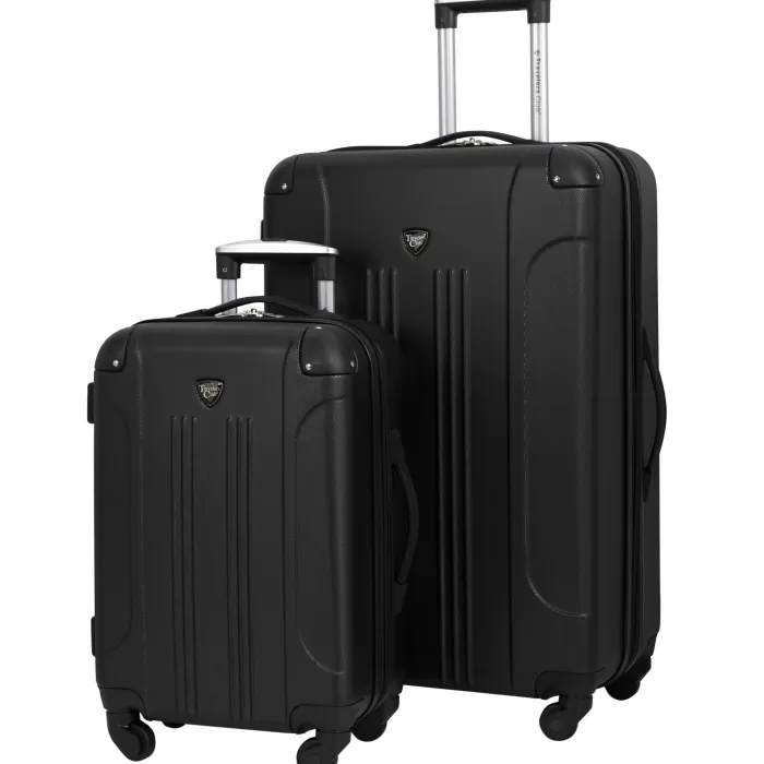 Silk & Salt 2 pc. Expandable Hard-Side Spinner LuggaSet - Black