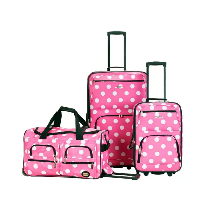 Silk & Salt 3 Pc LuggaSet Pinkdot