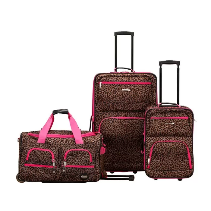 Silk & Salt 3 Pc LuggaSet Pinkleopard