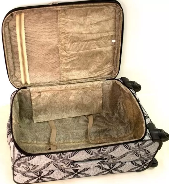 Silk & Salt 5 Pc Silver Clover Spinner LuggaSet in Black Grey